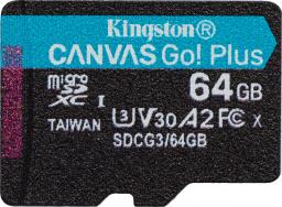 Karta Kingston Canvas Go! Plus MicroSDXC 64 GB Class 10 UHS-I/U3 A2 V30 (SDCG3/64GBSP)