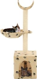  vidaXL Drapak dla kota z sizalowymi słupkami, 105 cm, beżowy w łapki