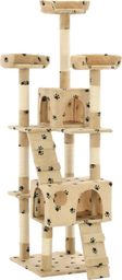  vidaXL Drapak dla kota ze słupkami sizalowymi, 170 cm, beżowy w łapki (170615) - 170615
