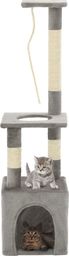  vidaXL Drapak dla kota ze słupkami sizalowymi, 109 cm, szary