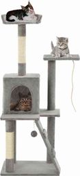  vidaXL Drapak dla kota ze słupkami sizalowymi, 120 cm, szary