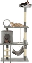  vidaXL Drapak dla kota ze słupkami sizalowymi, 140 cm, szary (170583) - 170583