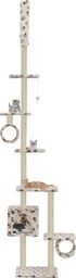  vidaXL Drapak dla kota z sizalowymi słupkami, 260 cm, beżowy w łapki
