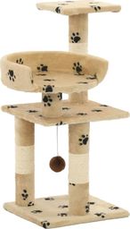  vidaXL Drapak dla kota ze słupkami sizalowymi, 65 cm, beżowy w łapki (170610) - 170610
