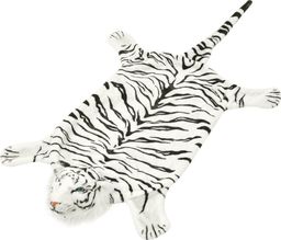  vidaXL Pluszowy dywanik - tygrys, 144 cm, biały