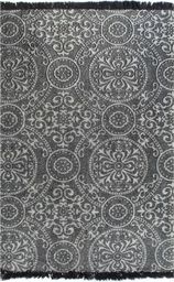  vidaXL Dywan typu kilim, bawełna, 120 x 180 cm, szary ze wzorem