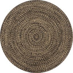  vidaXL Ręcznie wykonany dywan, juta, czarny i naturalny, 150 cm