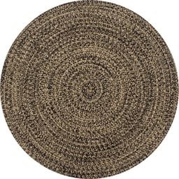  vidaXL Ręcznie wykonany dywanik, juta, czarny i naturalny, 90 cm