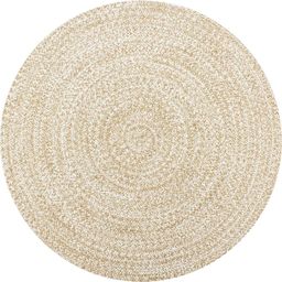  vidaXL Ręcznie wykonany dywan, juta, biały i naturalny, 150 cm