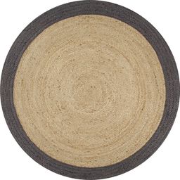 vidaXL Ręcznie wykonany dywanik, juta, ciemnoszara krawędź, 90 cm