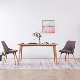  vidaXL Krzesła do jadalni, 2 szt., kolor taupe, tapicerowane tkaniną