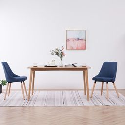  vidaXL Krzesła do jadalni, 2 szt., niebieskie, tapicerowane tkaniną
