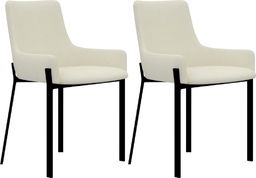  vidaXL Krzesła stołowe, 2 szt., kremowe, tapicerowane tkaniną