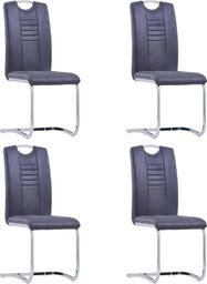  vidaXL Krzesła jadalniane, 4 szt., szare, sztuczna skóra zamszowa