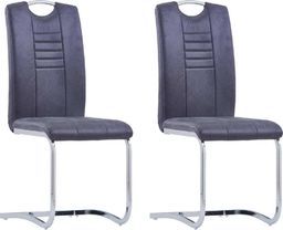  vidaXL Krzesła jadalniane, 2 szt., szare, sztuczna skóra zamszowa