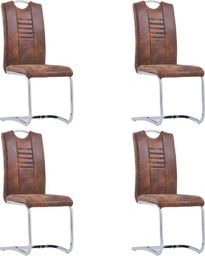 vidaXL Krzesła jadalniane, 4 szt., brązowe, sztuczna skóra zamszowa