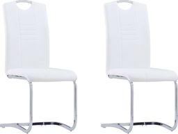  vidaXL Krzesła jadalniane, 2 szt., białe, sztuczna skóra
