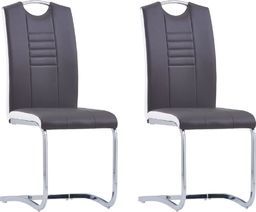 vidaXL Krzesła jadalniane, 2 szt., szare, sztuczna skóra
