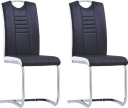  vidaXL Krzesła jadalniane, 2 szt., czarne, sztuczna skóra