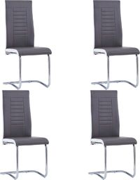  vidaXL Krzesła jadalniane, 4 szt., szare, sztuczna skóra