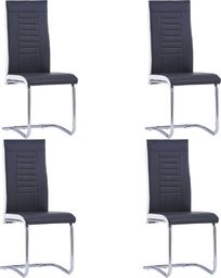  vidaXL Krzesła jadalniane, 4 szt., czarne, sztuczna skóra