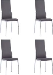  vidaXL Krzesła jadalniane, 4 szt., szare, sztuczna skóra