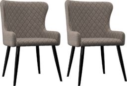  vidaXL Krzesła do jadalni, 2 szt., kolor taupe, tapicerowane tkaniną (282524) - 282524