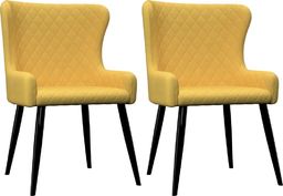  vidaXL Krzesła do jadalni, 2 szt., żółte, tkanina
