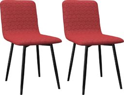  vidaXL Krzesła jadalniane, 2 szt., czerwone wino, tapicerowane tkaniną