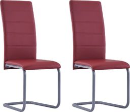  vidaXL Krzesła jadalniane, 2 szt., czerwone, sztuczna skóra