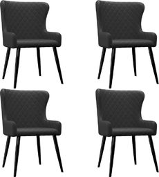  vidaXL Krzesła jadalniane, 4 szt., czarne, tapicerowane tkaniną (278809) - 278809