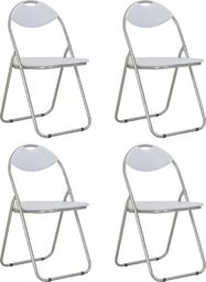  vidaXL Składane krzesła jadalniane, 4 szt., białe, sztuczna skóra