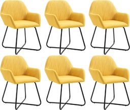  vidaXL Krzesła do jadalni, 6 szt., żółte, tapicerowane tkaniną