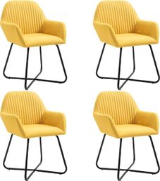  vidaXL Krzesła do jadalni, 4 szt., żółte, tapicerowane tkaniną