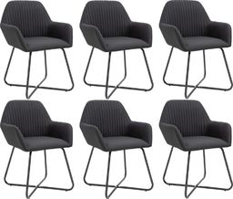  vidaXL Krzesła do jadalni, 6 szt., czarne, tapicerowane tkaniną
