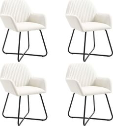  vidaXL Krzesła do jadalni, 4 szt., kremowe, tapicerowane tkaniną