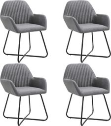  vidaXL Krzesła do jadalni, 4 szt., ciemnoszare, tapicerowane tkaniną