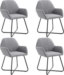  vidaXL Krzesła do jadalni, 4 szt., jasnoszare, tkanina