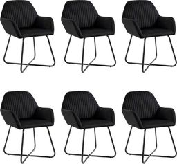  vidaXL Krzesła jadalniane, 6 szt., czarne, aksamitne