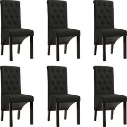  vidaXL Krzesła do jadalni, 6 szt., czarne, tapicerowane tkaniną