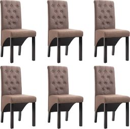  vidaXL Krzesła do jadalni, 6 szt., brązowe, tapicerowane tkaniną