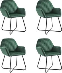  vidaXL Krzesła jadalniane, 4 szt., zielone, aksamitne