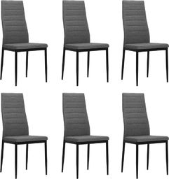  vidaXL Krzesła stołowe, 6 szt., jasnoszare, tkanina