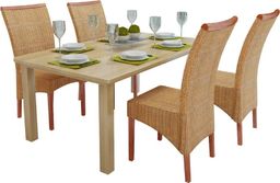  vidaXL Krzesła stołowe, 4 szt., brązowe, naturalny rattan