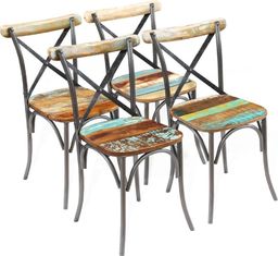 vidaXL Krzesła stołowe, 4 szt., lite drewno z odzysku