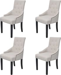  vidaXL Krzesła stołowe, 4 szt., kremowe, tkanina