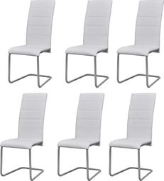  vidaXL Krzesła stołowe, 6 szt., białe, sztuczna skóra