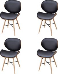  vidaXL Krzesła stołowe, 4 szt., gięte drewno i sztuczna skóra