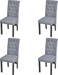  vidaXL Krzesła stołowe, 4 szt., jasnoszare, tkanina