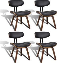  vidaXL Krzesła do jadalni, 4 szt., gięte drewno i sztuczna skóra